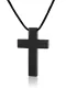 Collar religioso minimalista con cruz de acero de titanio