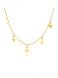 Collar minimalista de estrella lisa de acero titanio