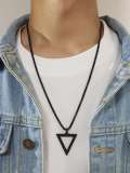 Collar minimalista de triángulo hueco de acero inoxidable