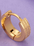 Pendientes de clip con forma geométrica chapados en oro con personalidad