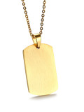 Collar de acero inoxidable con forma de cuadrado chapado en oro que combina con todo