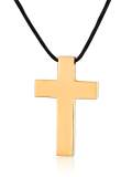Collar religioso minimalista con cruz de acero de titanio