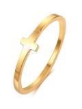 Anillo de banda minimalista geométrico de acero inoxidable
