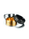 Anillo de banda minimalista con letras de acero y titanio