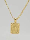 Collar de moneda de hip hop con letras de acero titanio con 26 letras