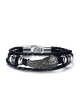 Pulsera de cuero artificial en forma de pluma de alta calidad