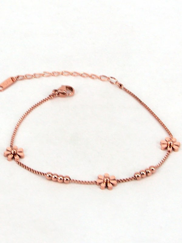 Pulsera Ajustable Minimalista Flor Titanio