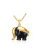 Colgante de pegamento en forma de elefante chapado en oro de moda