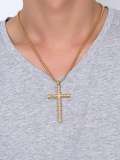 Collar religioso minimalista con cruz de acero inoxidable