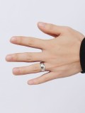 Anillo de esmalte con forma geométrica multicolor de personalidad