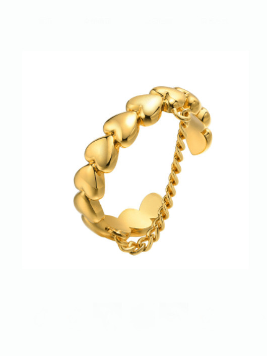 Anillo de banda vintage con corazón liso de latón
