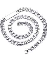 Collar de cadena larga minimalista geométrico de acero inoxidable