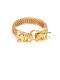 Acero inoxidable con pulseras de grifo simplistas chapadas en oro