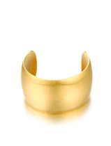 Brazalete de titanio de diseño abierto chapado en oro de lujo para mujer