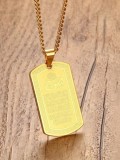 Delicado colgante de titanio con forma cuadrada chapado en oro