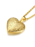 Collares de acero inoxidable con corazón simplista chapado en oro