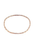 Exquisito collar de titanio con forma geométrica chapado en oro rosa