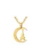 Colgante de titanio en forma de luna chapado en oro de moda