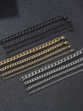 Pulsera de eslabones minimalistas con cadena geométrica hueca de acero de titanio