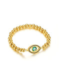 Pulsera de titanio en forma de ojo chapada en oro con personalidad