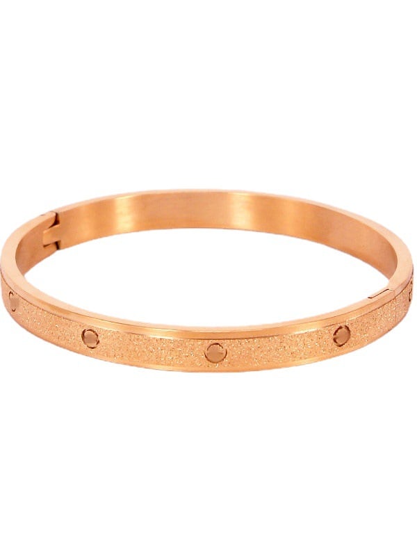 Brazalete de banda minimalista redondo de acero de titanio