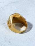 Anillo de banda de hip hop geométrico de acero inoxidable