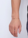 Exquisita pulsera ajustable con forma geométrica chapada en oro rosa