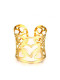 Brazalete de titanio chapado en oro con forma de corazón hueco que combina con todo