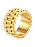Anillo de banda vintage geométrico de acero inoxidable