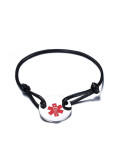 Pulsera de cuero artificial de forma redonda ajustable