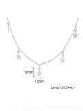 Collar minimalista de estrella lisa de acero titanio