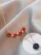Collar con colgante de corazón minimalista de trébol de diamantes de imitación de acero titanio