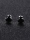 Pendientes de botón de diamantes de imitación negros de forma redonda de moda
