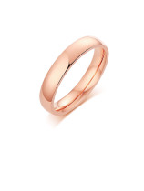 Acero inoxidable con anillos de banda redondos simplistas chapados en oro rosa