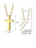 Collar religioso minimalista de cruz lisa de acero inoxidable