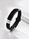 Pulsera Hip Hop geométrica de silicona de acero inoxidable