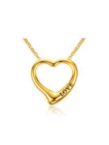 Colgante de titanio en forma de corazón chapado en oro de moda