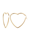 Elegantes aretes colgantes en forma de corazón chapados en oro de alto pulido