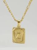 Collar de moneda de hip hop con letras de acero titanio con 26 letras