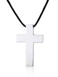 Collar religioso minimalista con cruz de acero de titanio