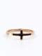 Anillo de banda minimalista con cruz de titanio