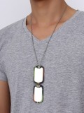 Collar de silicona de titanio con forma de etiqueta de personalidad para hombres