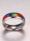 Anillo adhesivo de acero inoxidable colorido unisex