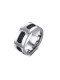 Anillo de banda vintage geométrico de acero inoxidable