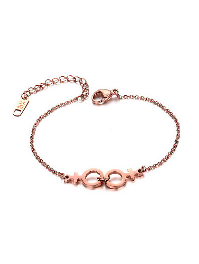 Exquisita pulsera ajustable con forma geométrica chapada en oro rosa