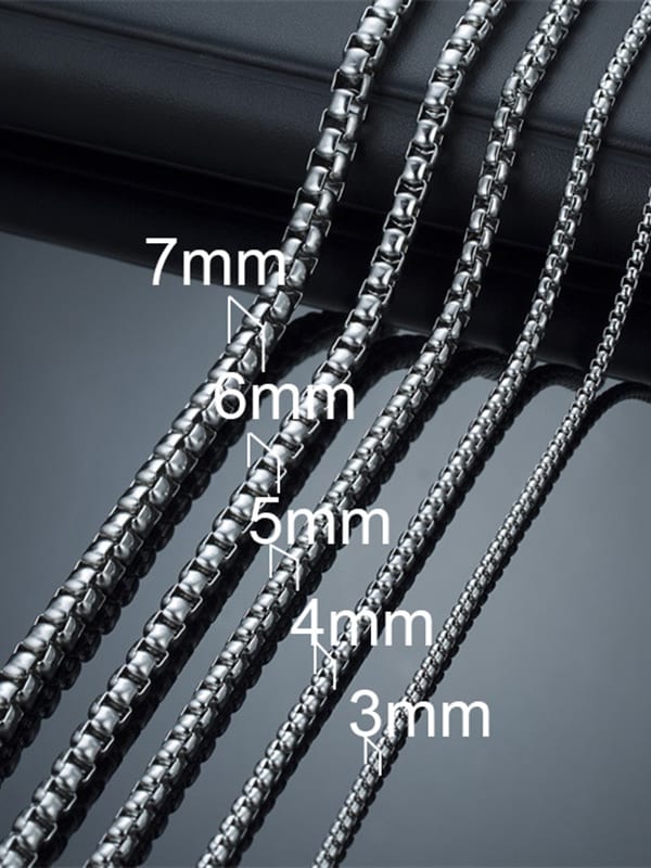 Cadena de cable minimalista geométrica de acero inoxidable