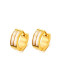 Pendientes de clip con forma geométrica de concha chapada en oro de moda