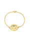 Pulsera de titanio en forma de palma chapada en oro para mujer