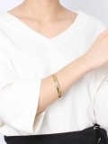 Brazalete de titanio en forma de trigo de diseño abierto exquisito