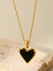 Collar de tendencia de corazón de concha de acero de titanio